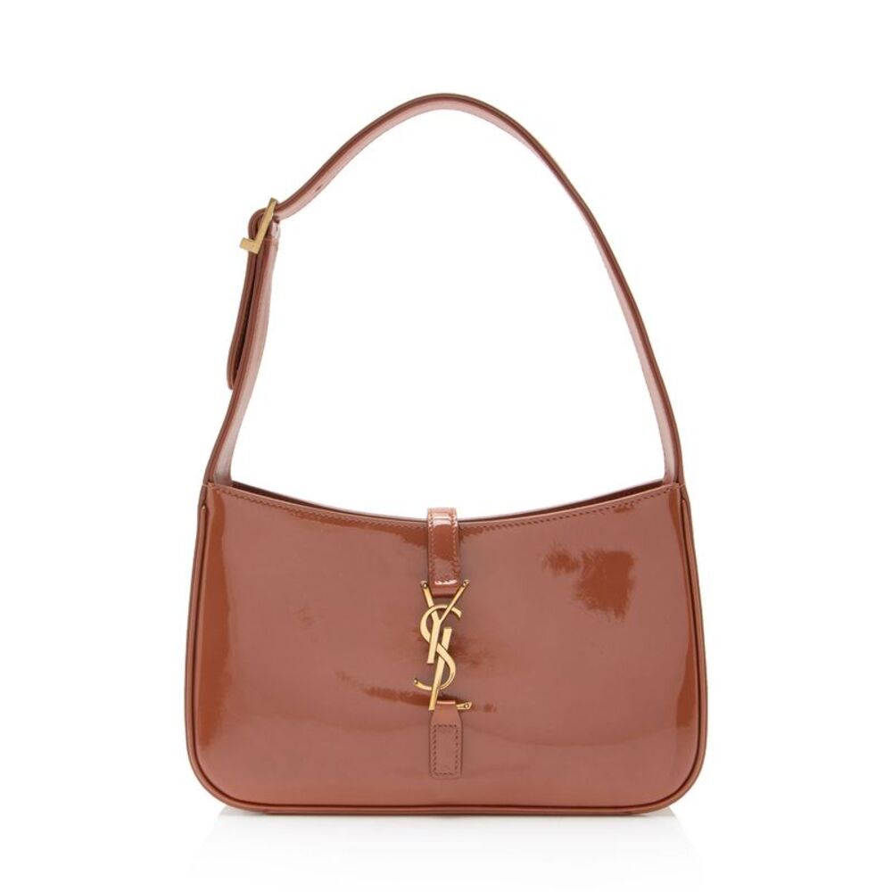 Saint Laurent Patent Leather Monogram Le 5 A 7 Hobo